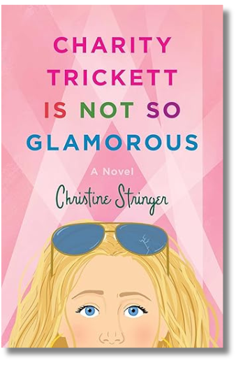 Book cover with a pink background and illustrated white woman with blonde hair and sunglasses