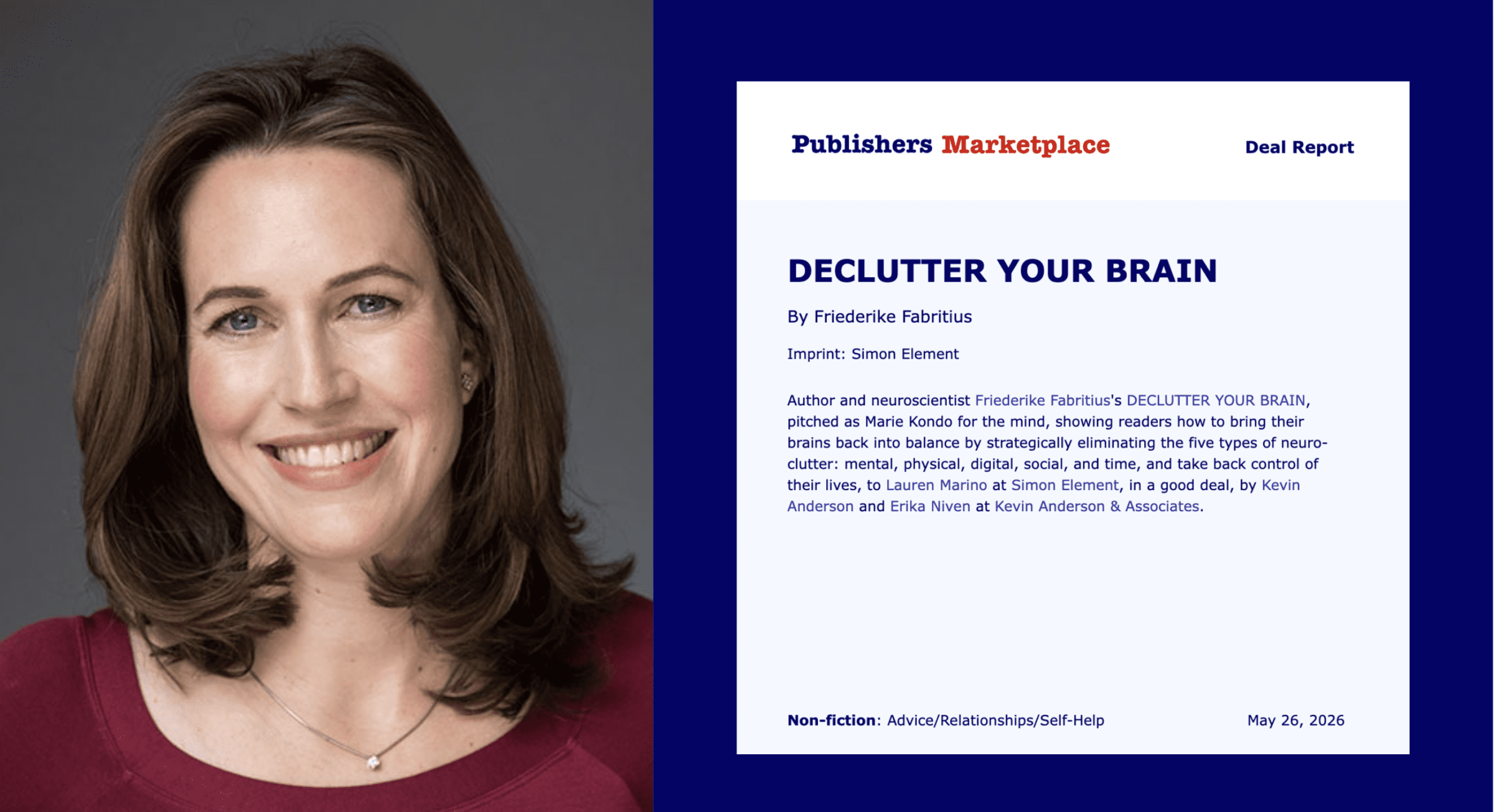 A New Six-Figure Book Deal Brokered by KAA for Bestselling Author Friederike Fabritius